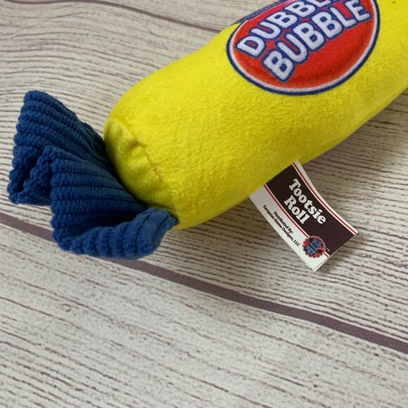 Dubble Bubble Dog Toy Link of 4 Connected Squeakers Ribbed Crinkle Ends Tug 21" - Picture 6 of 9